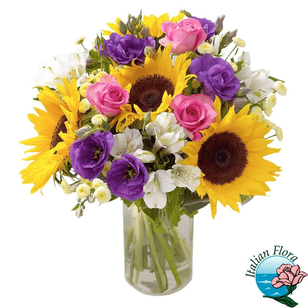 Mazzi di fiori con girasoli: colore e allegria