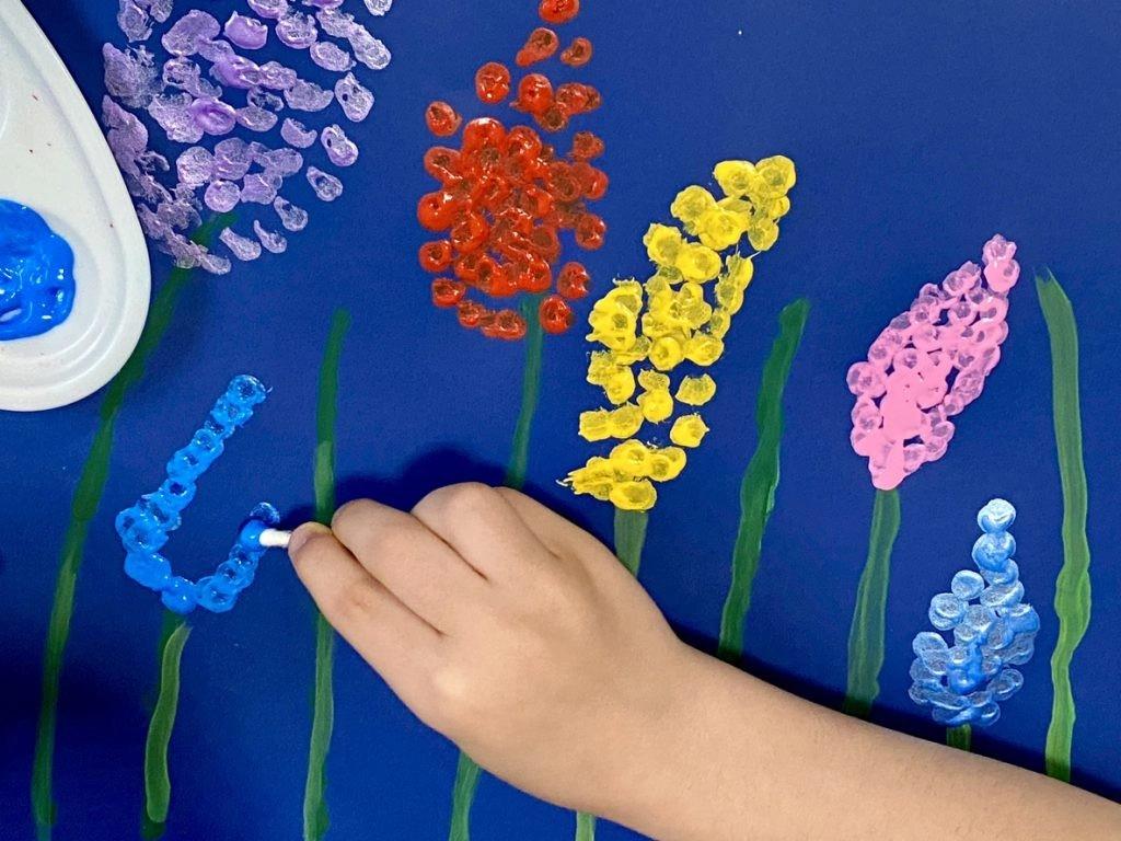 dipingere fiori con cotton fioc - Come si chiama la tecnica con i cotton fioc