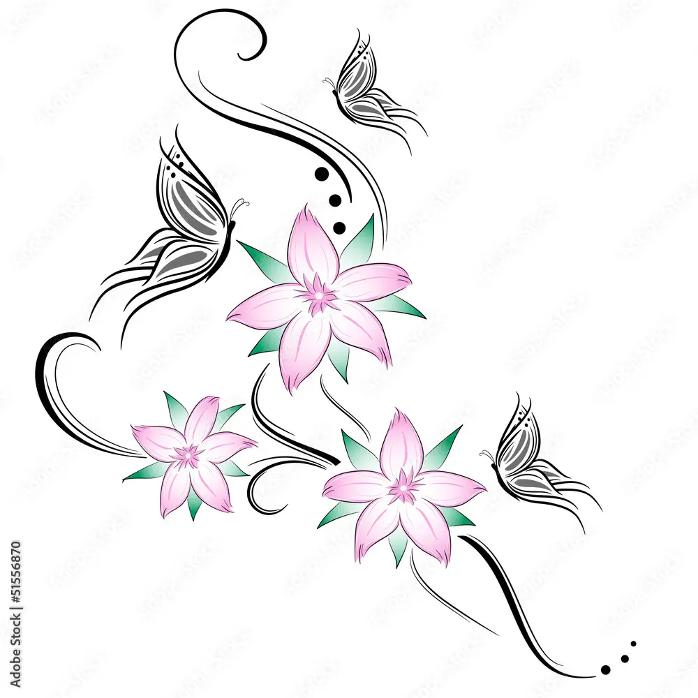 fiore di ciliegio disegno stilizzato - Come si scrive fiore di ciliegio in giapponese