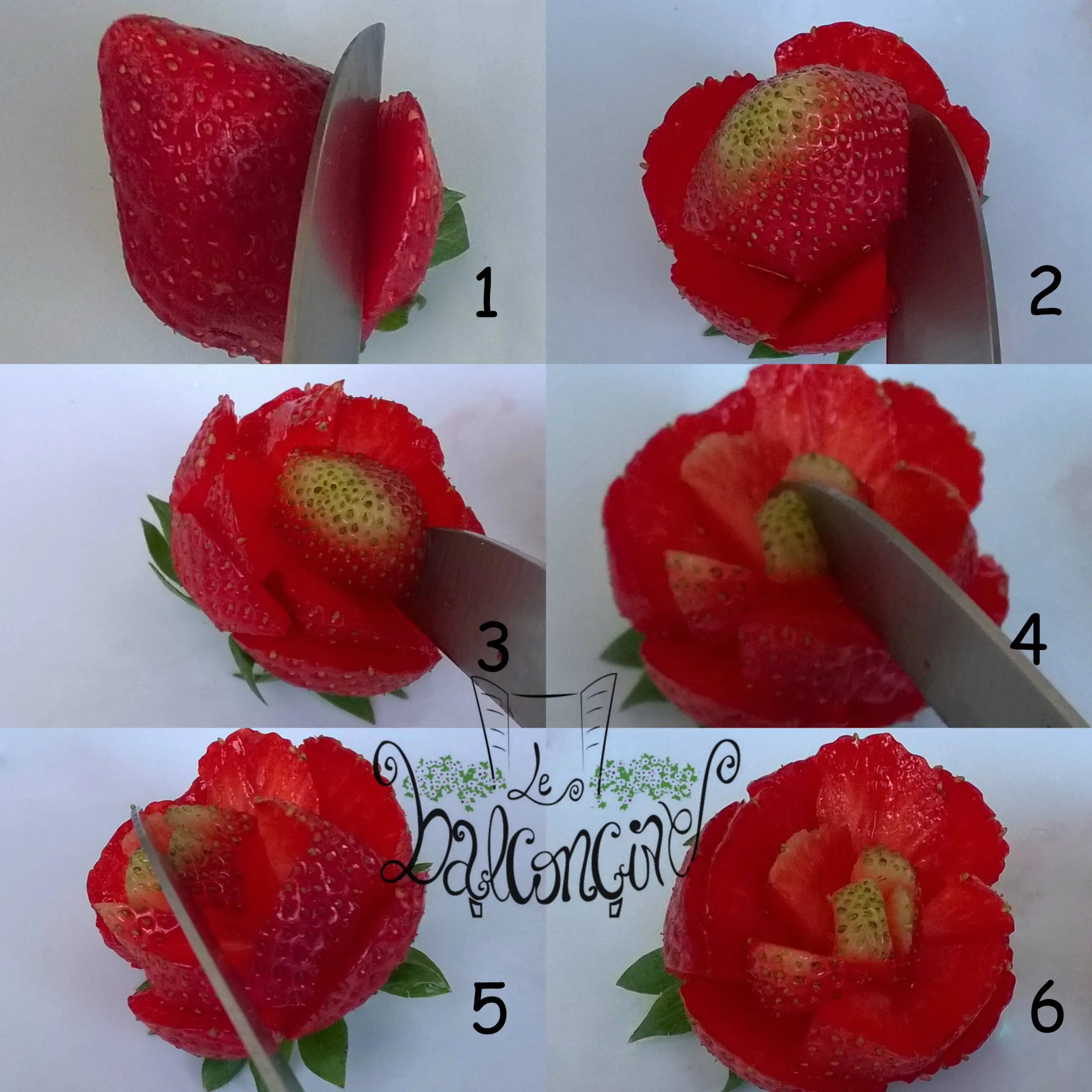 fragola tagliata a fiore - Come tagliare la frutta a fiore