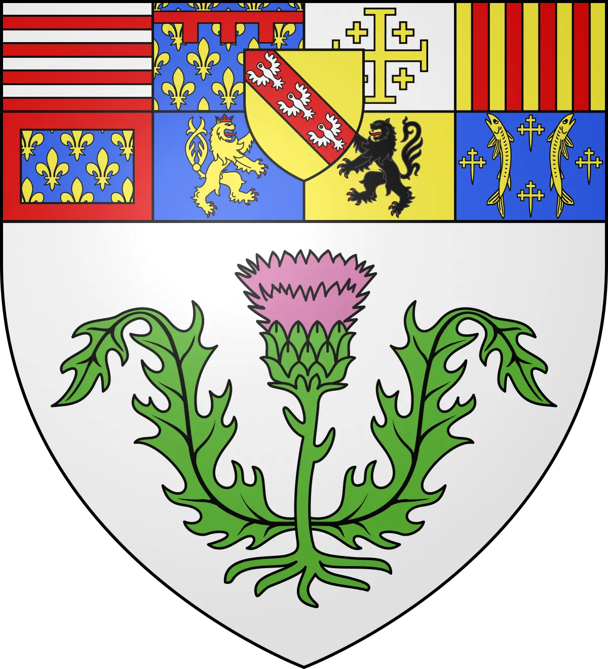 Sciarpa GFM Con Stampa Fiore Di Cardo Scozzese E Dettaglio Metallico, Verde, Taglia L