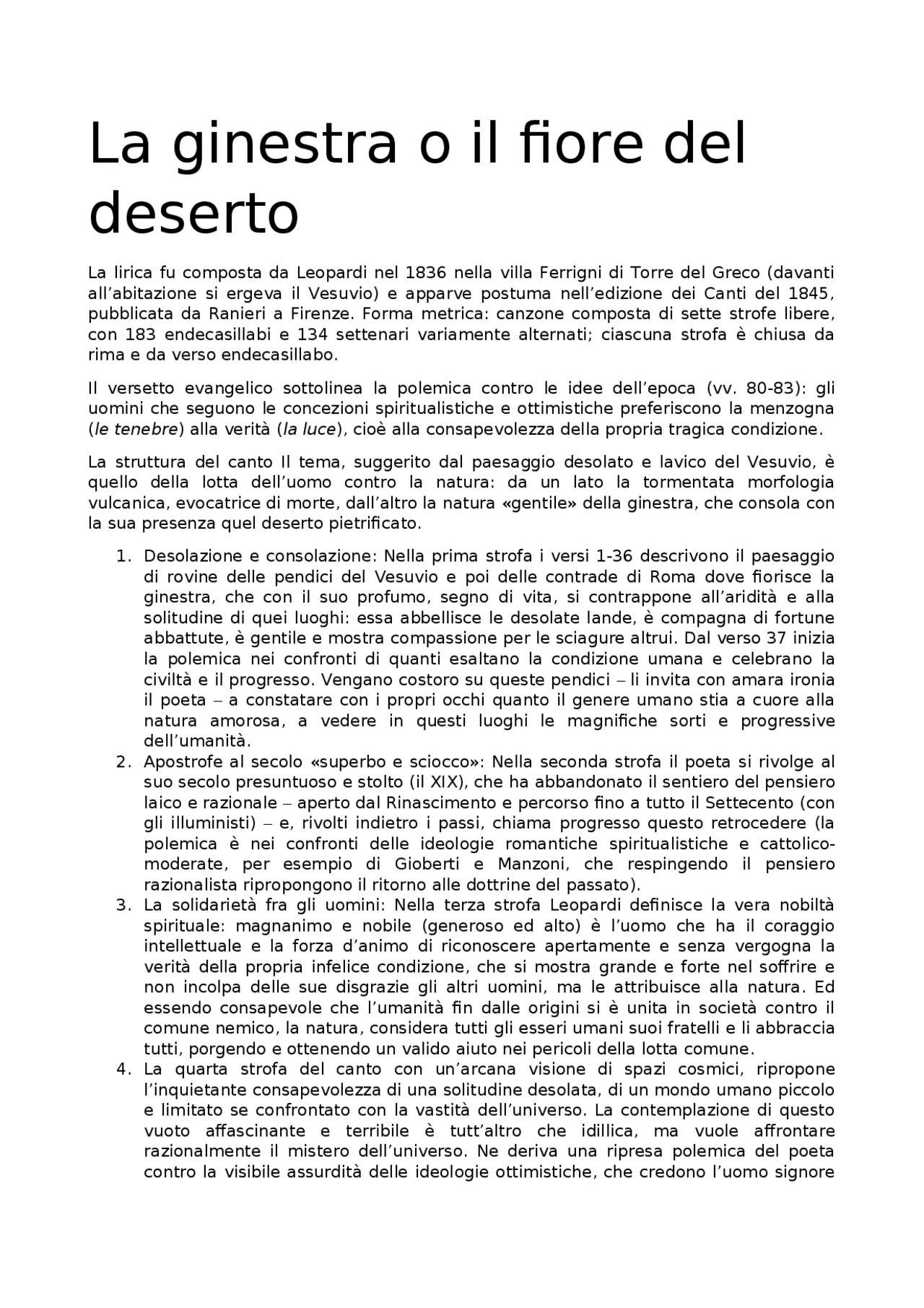 La ginestra o il fiore del deserto: riassunto - Quali sono i temi della ginestra la ginestra o il fiore del deserto riassunto - Quali sono i temi della ginestra